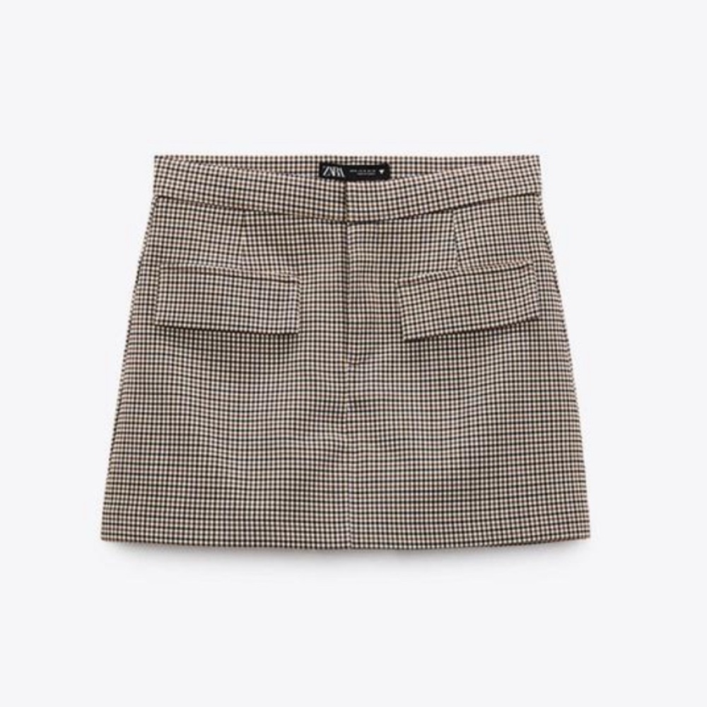 NWT Zara Plaid Split Skort